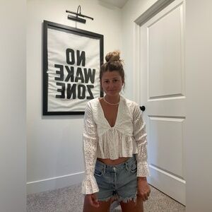 White eyelet top from a boutique